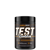 A container of MuscleSport Test Revolution natural testosterone booster supplement.