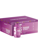 A packaged product labeled Thavage RTD Pre-workout, with branding and product information displayed.