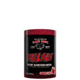 A container of VILLAIN High-Stim Nootropic Pre-Workout supplement with a predominantly red and black design, featuring the product name and the phrase 'Potent Aggression Ignitor'.