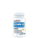 A bottle of Vitamin D3 supplements with the brand name innovaPharm ESSENTIALS on the label.