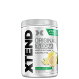 A container of XTEND Original BCAA Powder with cherry flavor, zero sugar, and 7g BCAAs, designed for muscle recovery and hydration.
