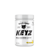 A container of Black Magic Supply's KEYZ Amino Acid Recovery Matrix in Berry Tropic flavor.
