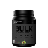 Black supplement container labeled 'BULK' by Transparent Labs on a white background