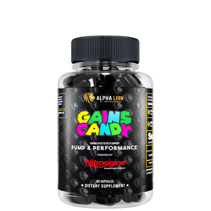 Container with black label and black capsules.