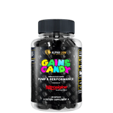 Container with black label and black capsules.