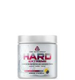 A container of Core Nutritionals' HARD Extreme recomposition powder with a white and silver color scheme and branding on the label.
