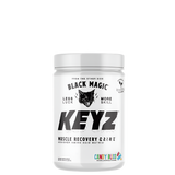 A container of Black Magic Supply's KEYZ Amino Acid Recovery Matrix in Berry Tropic flavor.