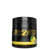 Container of OxyShred Hardcore pre-workout supplement in Grape Bubblegum flavor