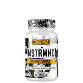 A container of MSTRMND Cognitive Support supplement by Condemned Labz with a graphic design on the label.