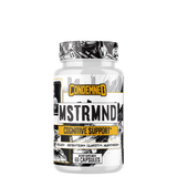 A container of MSTRMND Cognitive Support supplement by Condemned Labz with a graphic design on the label.