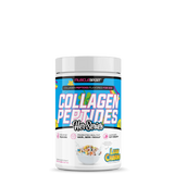 A container of MuscleSport Collagen Peptides, unflavored, with branding and product information on the label.