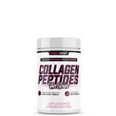 A container of MuscleSport Collagen Peptides, unflavored, with branding and product information on the label.