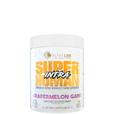 A container of Alpha Lion SuperHuman Intra supplement in Leg Day Limeade flavor, which is a BCAA & EAA supplement intended for workout support.