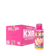 A packaged product labeled KXR Pre Workout RTD with a visual representation of the product as a ready-to-drink bottle and a box in the background.