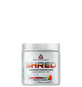A container of Core Nutritionals SHRED non-stimulant thermogenic powder with a colorful label.