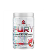 A container of Core Nutritionals FURY v2 pre-workout supplement.