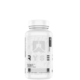 A white bottle with a label that reads 'RYS Test'. The bottle is presumably containing a dietary supplement based on the context provided.