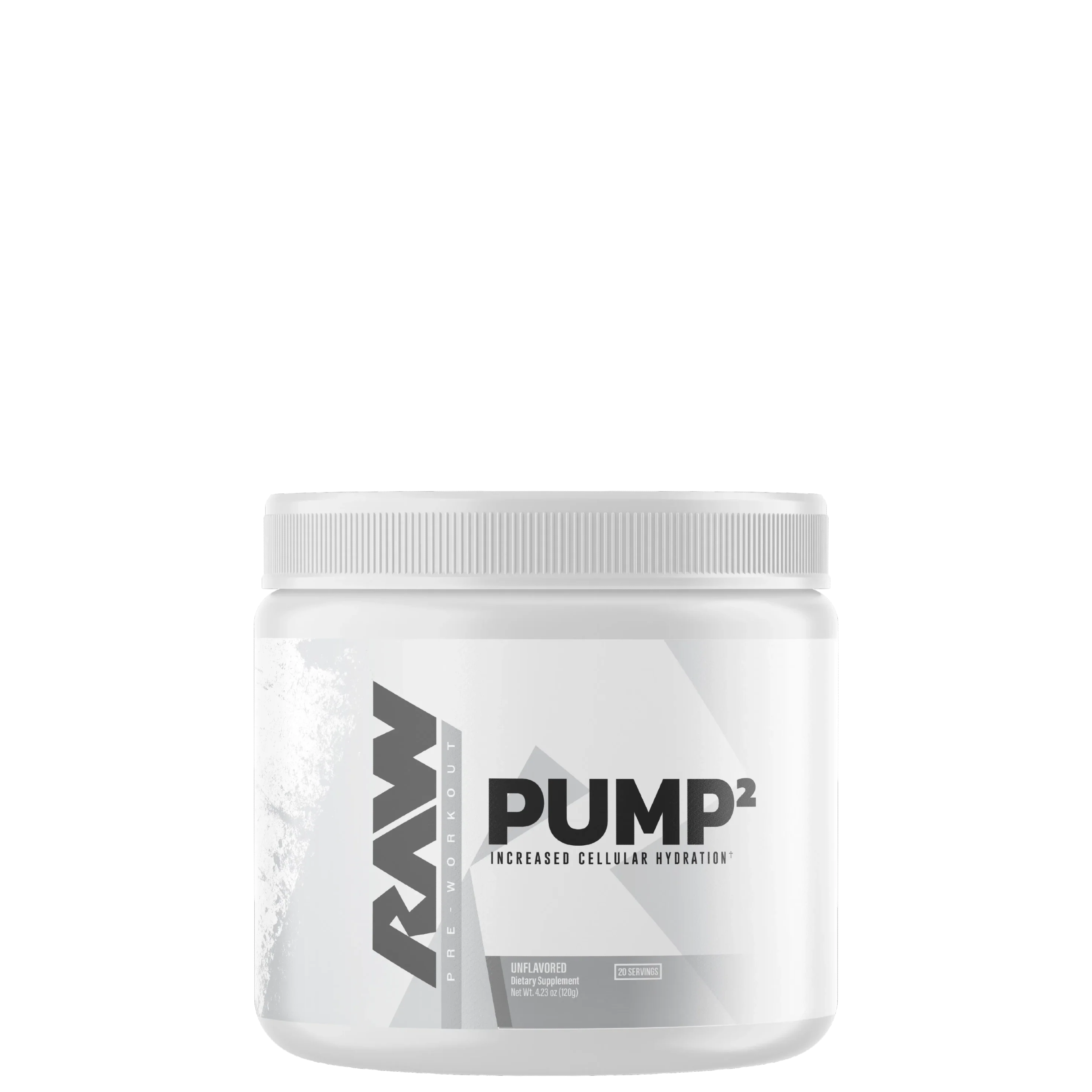 A container of Raw PUMP2 supplement powder.