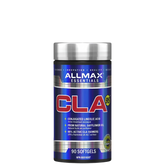 A container of ALLMAX CLA 95 softgels, which is a dietary supplement for weight loss.