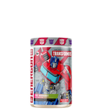A container of Transformers Energon supplement, featuring character illustrations and branding elements from the Transformers franchise.