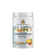 A container of Core Nutritionals FURY v2 pre-workout supplement.