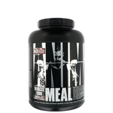 A container of Animal Meal supplement powder with a label featuring a black and white image of a male figure.
