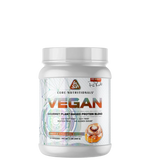 Vegan plant-based protein tub with clean white label