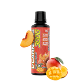 A bottle of L-Carnitine 3000 supplement with various colorful graphics including the product name, a crown, and stylized text.