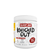 A container of Knocked The F*ck Out Sleep Aid supplement by 5% Nutrition.