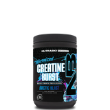 A container of NutraBio Creatine Burst in citrus rush flavor, which is a micronized creatine monohydrate supplement.