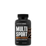 A bottle of NutraBio MultiSport Men's Daily multivitamin supplement.