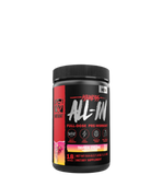 Container of MUTANT MADNESS ALL-IN full-dose pre-workout supplement with various ingredients listed on the label.