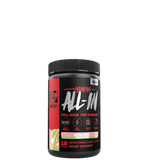 Container of MUTANT MADNESS ALL-IN full-dose pre-workout supplement with various ingredients listed on the label.