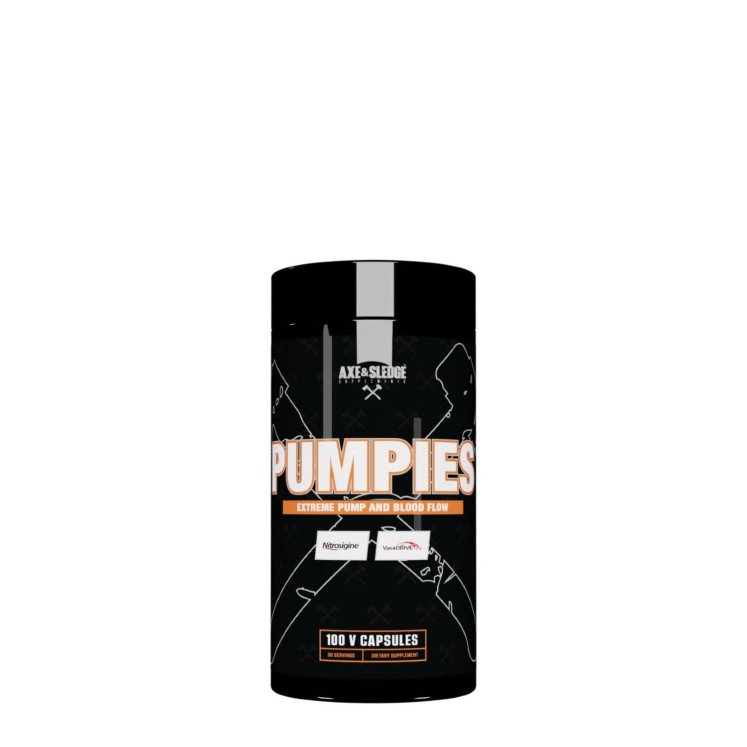 Bottle of Pumpies with capsules displayed