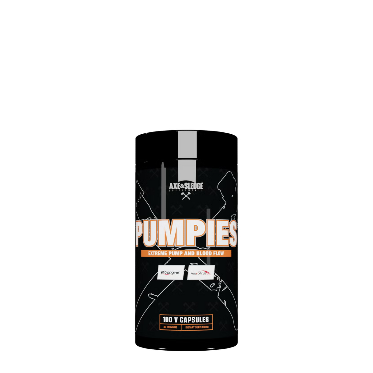 Bottle of Pumpies with capsules displayed