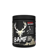Container of BAMF High Stimulant Nootropic Pre-Workout with colorful graphics and text indicating the product's benefits for focus, energy, and mental sharpness.