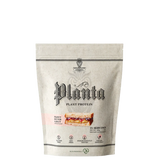 A package of Ambrosia Planta plant protein powder, featuring rice and pea protein, with gourmet flavors.
