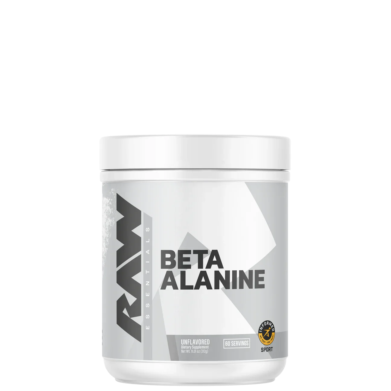 A container of RAW Beta Alanine supplement powder.