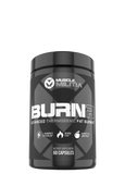 A container of Muscle Sport BURNR advanced thermogenic fat burner, which contains 60 capsules for weight loss and metabolic rate increase.
