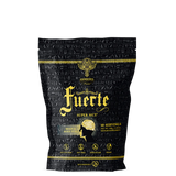 A packaged product labeled 'Fuerte Super MCT' which appears to be a powdered supplement in a black and gold packaging with additional text and logos.
