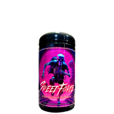A container of Speed Force Extreme High Pump Mid Stim Pre-Workout by Project M with a colorful design featuring a character and text.