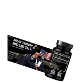 A product image featuring a bottle of 'BREAK THROUGH Smelling Salts' with a limited edition label, an American flag, and a QR code.