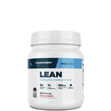 A container of Transparent Labs LEAN Cutting Pre-Training Formula in blue raspberry flavor.