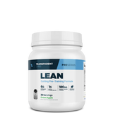 A container of Transparent Labs LEAN Cutting Pre-Training Formula in blue raspberry flavor.