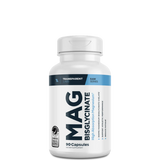 A bottle of Transparent Labs Magnesium Bisglycinate capsules with 90 capsules per bottle.