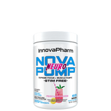 A container of NovaPump Neuro supplement by InnovaPharm with a pink lemonade flavor, stim-free, with 40 servings.