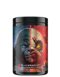 Container of PANDA VS GORILLA Collaboration pre-workout supplement featuring an artistic depiction of a split image with one half showing a panda and the other half showing a gorilla.