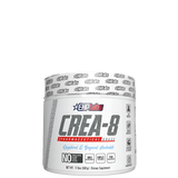 A container of Crea-8 Creatine Monohydrate supplement with a white and red label.