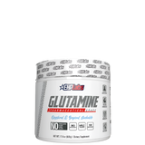 A container of EHP Labs Glutamine, a dietary supplement designed for muscle recovery.