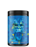 A container of RAMPAGE - EXTREME PRE-WORKOUT supplement with a vibrant blue and green graphic of a stylized character on the label.
